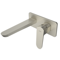 Parisi Loom Wall Mixer with 180mm Spout on Plate - Brushed Nickel