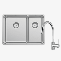 Abey Lucia Bowl & Three Quarter With SK5-AV Kitchen Mixer, Drain Tray & Cutting Board