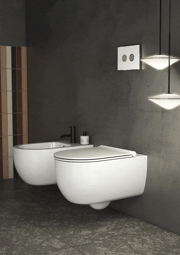 MODE Senzabrida Wall-Hung Toilet Pan & Soft Close Seat Kit - COLOUR