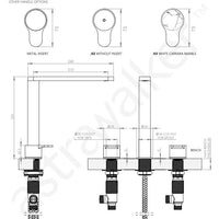 Astra Walker Hob Set with Mixer & 210mm Swivel Spout A82.07.V9