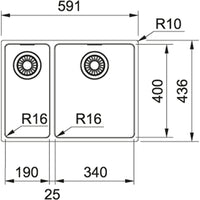 Franke Maris MRX 260-34-19 - SBL - 3 Way Install - Stainless Steel