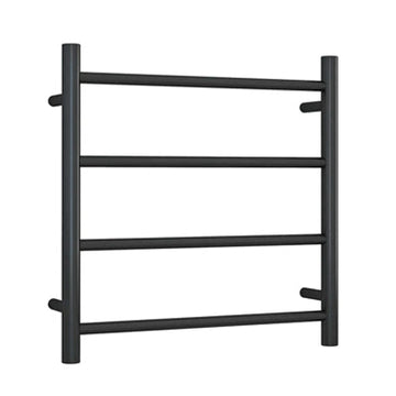 Thermogroup 4 Bar Thermorail Matte Black Straight Round Heated Towel Ladder 550mm