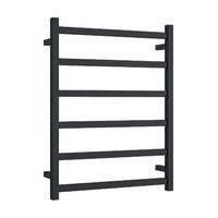 Thermorail BS48MB Matte Black Square Ladder Heated Towel Rail 600 x 800mm