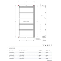 Avenir Abask Heated Towel Ladder - 85x75cm