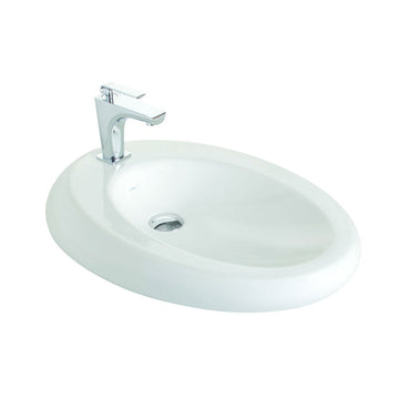 Argent Azure 700 Teardrop Counter Top Basin 1 Tap Hole - Gloss White