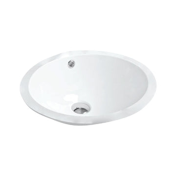 Argent Azure 465 Oval Under Counter Basin - Gloss White - No Tap Hole