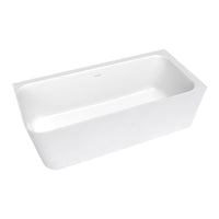 Mirra 1650mm Right Hand Corner Cast Stone Freestanding Bath - Matte White