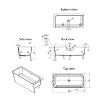 Mirra 1650mm Right Hand Corner Cast Stone Freestanding Bath - Matte White