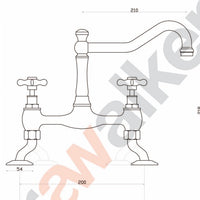 Astra Walker Olde English Kitchen Set With Stanmore Spout (Cross Handles)