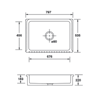 Shaws Bowland 800 Fireclay Butler Sink