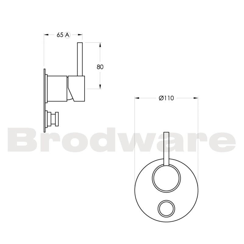 Brodware City Stik Wall Diverter Mixer Chrome - Metal Lever 1.9948.05.0.G1