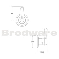 Brodware Neu England Wall Mixer Chrome - White Porcelain Lever 1.8048.00.4.G1