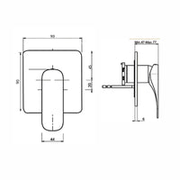 Fima Quad Shower Mixer 90mm - Chrome