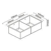 Abey Piazza Double Square Bowl Eureka Gold