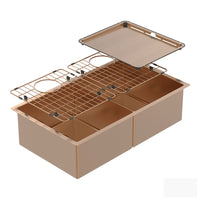 Abey Piazza Double Square Bowl Artisan Copper