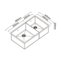Abey Piazza One & 3-4 Square Bowl Eureka Gold
