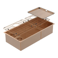 Abey Piazza One & 3-4 Square Bowl Artisan Copper