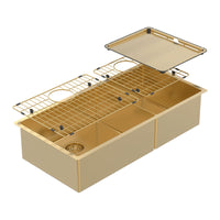 Abey Piazza One & 3-4 Square Bowl Eureka Gold