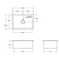 Turner Hastings Cuisine 68 x 48 Inset - Undermount Fine Fireclay Sink - Matte Black