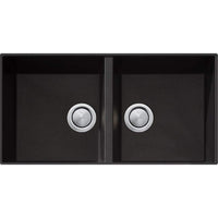 OLIVERI Santorini Black Double Bowl Undermount Sink | The Source - Bath • Kitchen • Homewares
