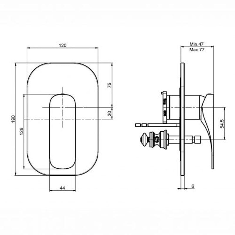 Fima Quad Shower Mixer with Divertor 190x120mm - Chrome