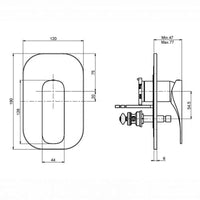 Fima Quad Shower Mixer with Divertor 190x120mm - Chrome