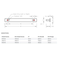 Avenir Folio Heated Towel Rail - 75cm