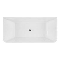 Argent Vista 1700mm Back To Wall Acrylic Freestanding Bath With Overflow - Gloss White