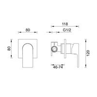 Gareth Ashton Park Avenue Shower-Bath Mixer - Gun Metal