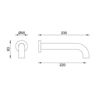Gareth Ashton Lucia Curved Basin Spout 230mm - Black