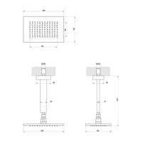 Gessi Rettangolo Vertical Shower Head 200mm - Brushed Nickel