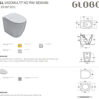 4ALL Senzabrida Floor Mounted Toilet Pan & Soft Close Seat Kit