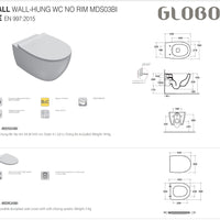 4ALL Senzabrida Wall-Hung Toilet Pan & Soft Close Seat Kit