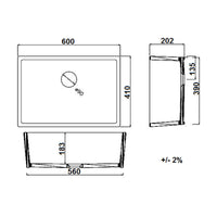 Turner Hastings Galdor 60 x 41 Fine Fireclay Sink