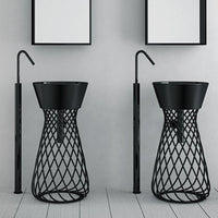 Parisi Wire Column - Black Basin-Black Frame