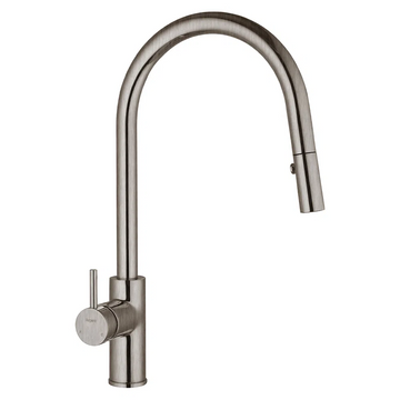 Argent Grace Gooseneck Kitchen Mixer with Pull-Out Spray - Brushed Nickel