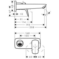 Hansgrohe Logis Single Lever Basin Mixer with 195mm Spout - Chrome