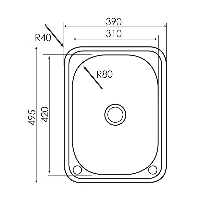 Argent Format 390 Laundry Sink Sidewall Bypass Right Hand 1 Tap Hole