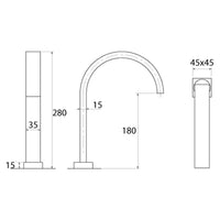 Parisi Laser Swivel Hob Spout 280mm