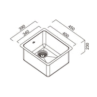 Abey LT100 31L Single Bowl Laundry Sink w/Overflow