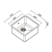 Abey LT120 45L Single Bowl Laundry Sink w/Overflow