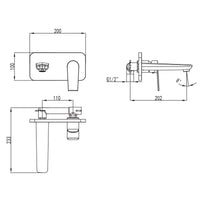 Studio Bagno Manhattan Wall Mounted Basin Mixer - Chrome