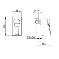 Studio Bagno Pop Shower Mixer - Brushed Nickel