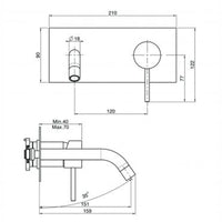 FIMA Spillo Up Wall Mounted Basin Mixer 159mm - Chrome