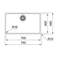 Franke Maris MRX 210-70 Single Bowl - 3 way Install - Stainless Steel