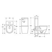 Turner Hastings Narva Rimless Wall Faced Toilet with Soft Close Quick Release Thick Toilet Seat