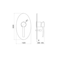 Newform EL-X Wall Diverter Mixer - Chrome
