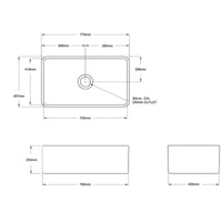 Turner Hastings Novi 75 x 46 Fine Fireclay Butler Sink Matte Black