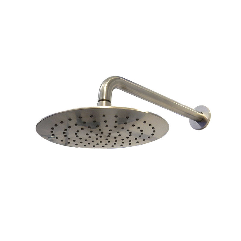Argent Pallas 230 Overhead Shower with Essential Shower Arm 300mm - Brushed Nickel