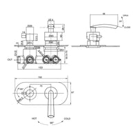 Parisi Curva Mixer & 3-Way Diverter - Chrome